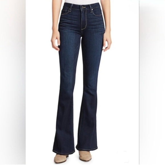 PAIGE Denim - PAIGE Bell Canyon High Rise Flare Jeans Size 27 Dark Wash Stretch